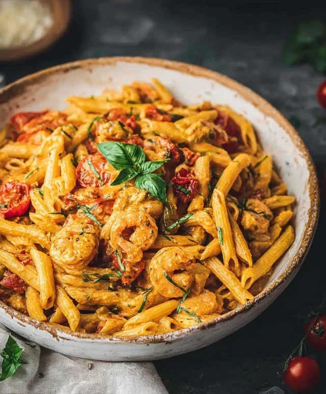 Cremige Jamaikanische Garnelen Rasta Pasta – Ein Hauch Karibik auf dem Teller