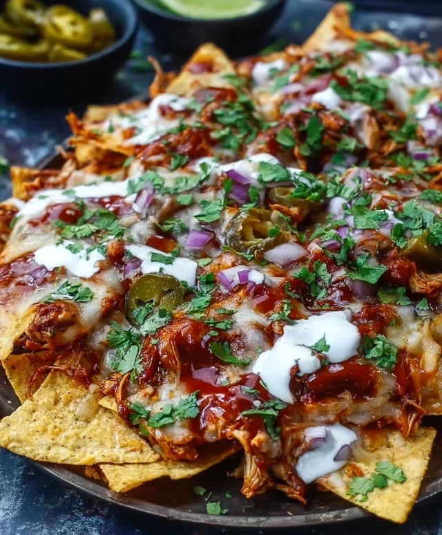 BBQ-Hühnchen-Nachos vom Blech sind ein Genuss!