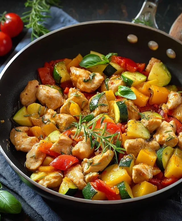 Gemüsepfanne mit Hähnchen