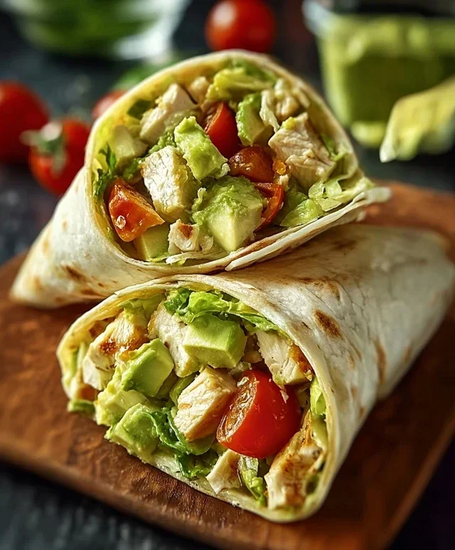 Avocado-Hähnchen-Salat-Wrap – Frisch, leicht & voller Geschmack