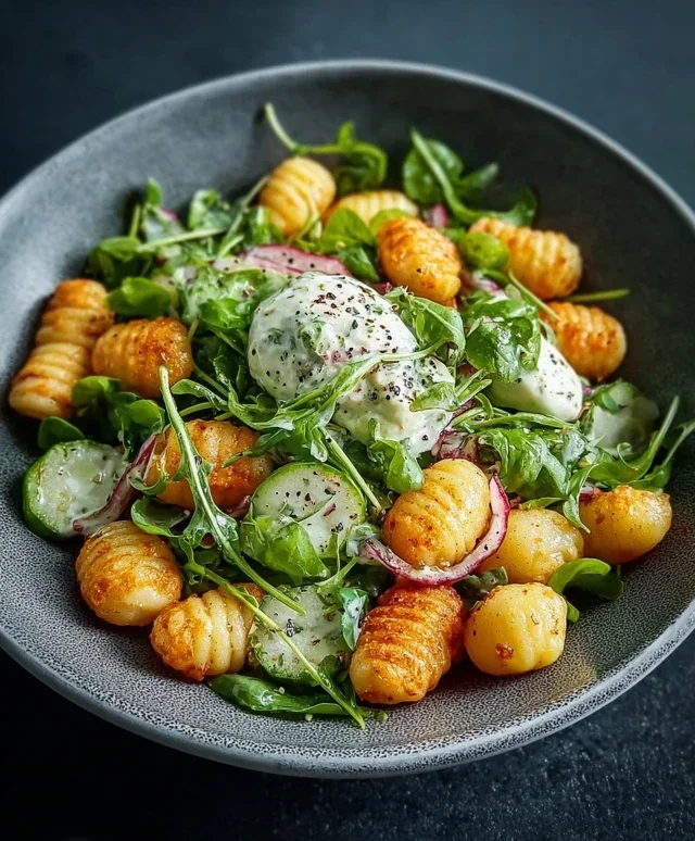 Knuspriger Gnocchi Salat