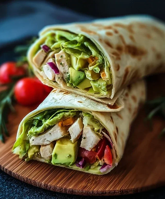 Avocado-Hähnchen-Salat-Wrap – Frisch, leicht & voller Geschmack