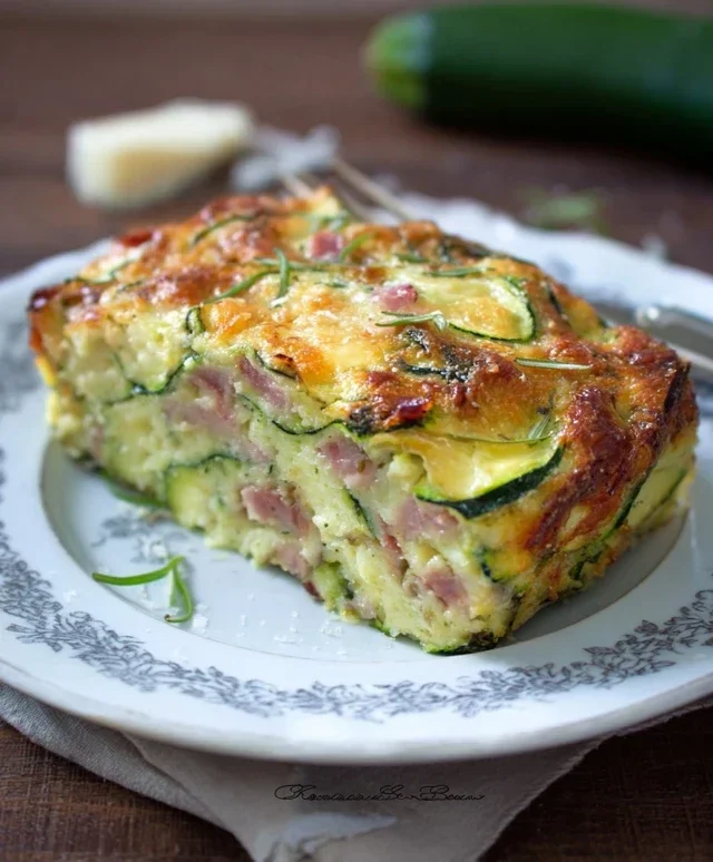 Sformato di zucchine con speck e robiola