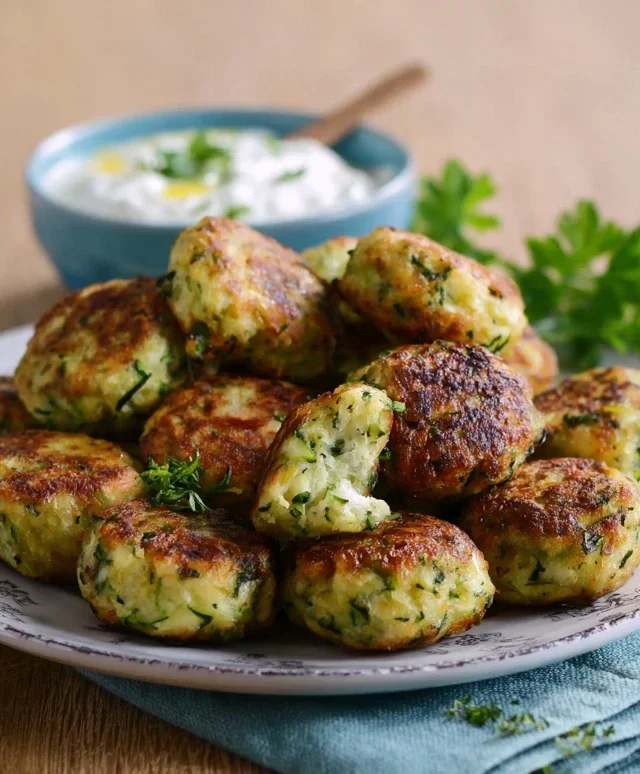 Kolokithokeftedes - Zucchini Bällchen auf griechisch