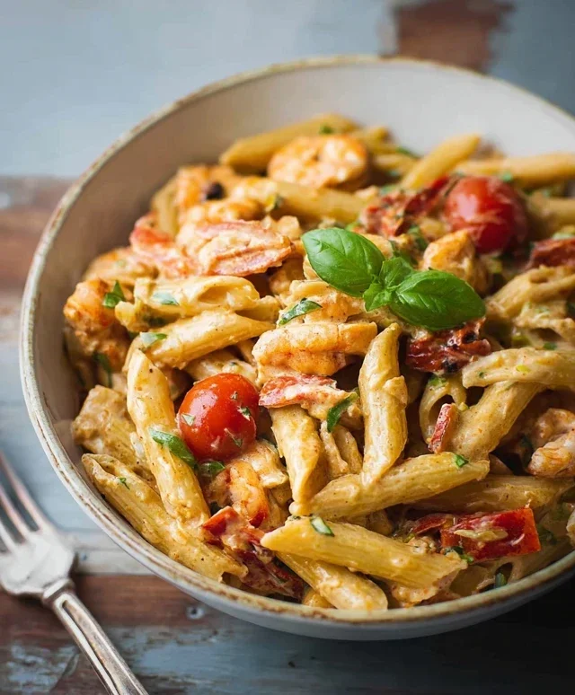 Cremige Jamaikanische Garnelen Rasta Pasta – Ein Hauch Karibik auf dem Teller