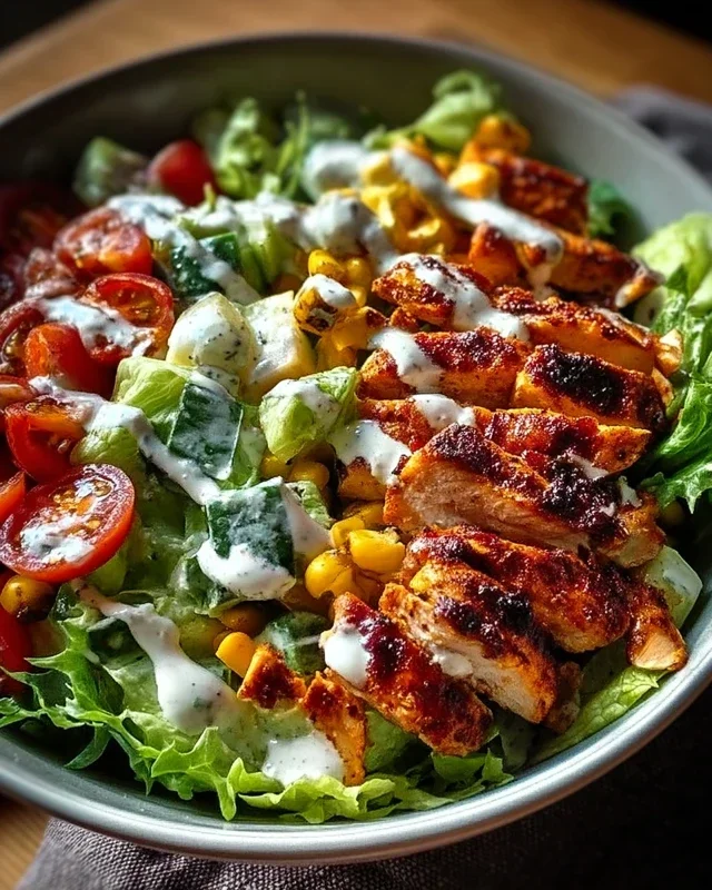 BBQ Hähnchen Geschnittene Salat
