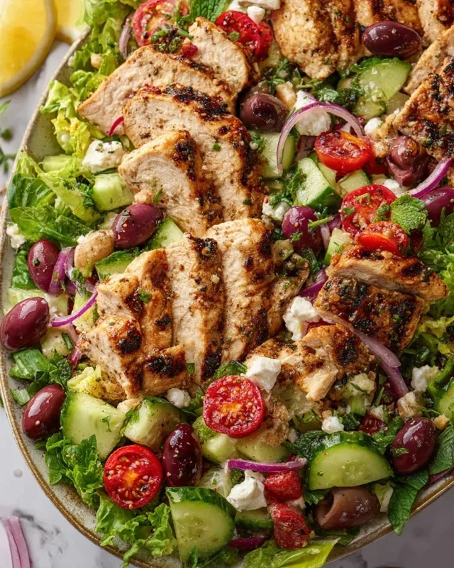 Grilled Zesty Mediterranean Chicken Salad