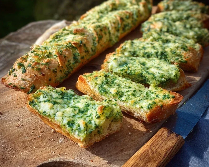 Bärlauch-Käse-Baguette. Einfach und schnell.