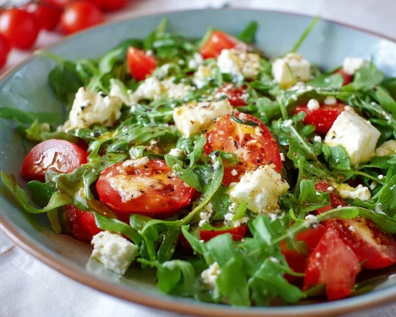 Rucola-Salat mit Feta und Tomaten