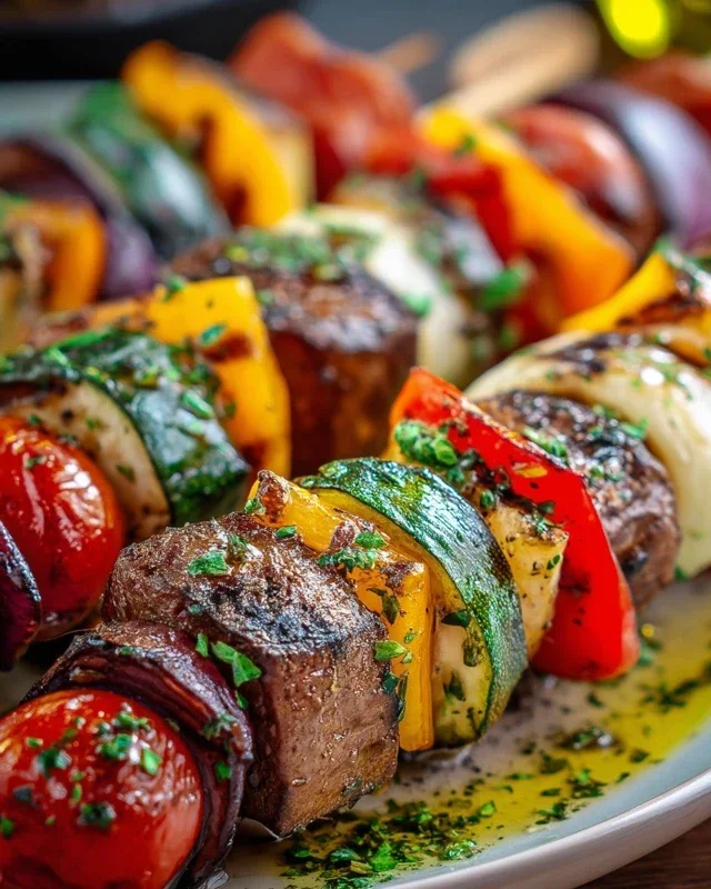 Gegrillte Gemüsespieße mit Kräuter-Marinade Rezept