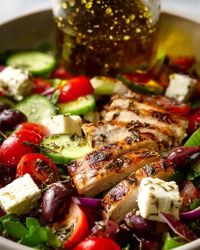 Easy Greek Salad with Chicken