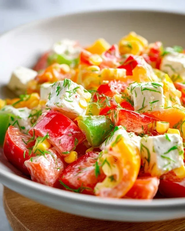 Paprika-Mais-Salat mit Feta & Joghurt