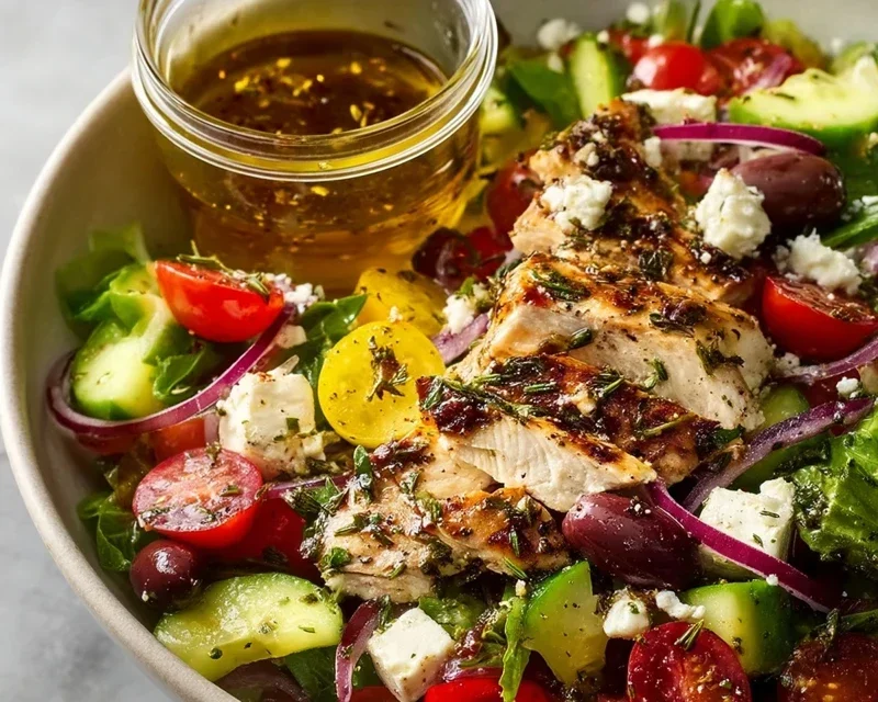 Easy Greek Salad with Chicken