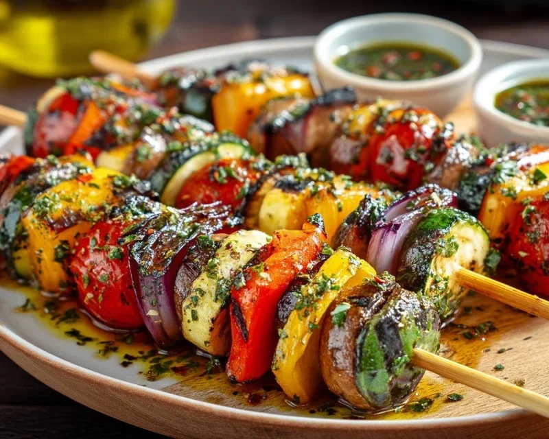 Gegrillte Gemüsespieße mit Kräuter-Marinade Rezept