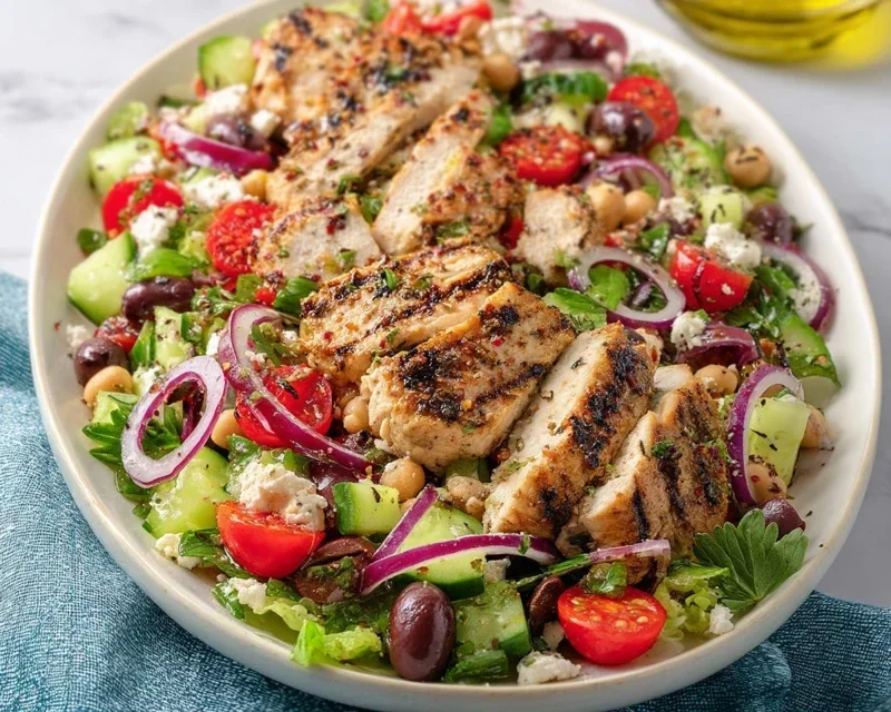 Grilled Zesty Mediterranean Chicken Salad