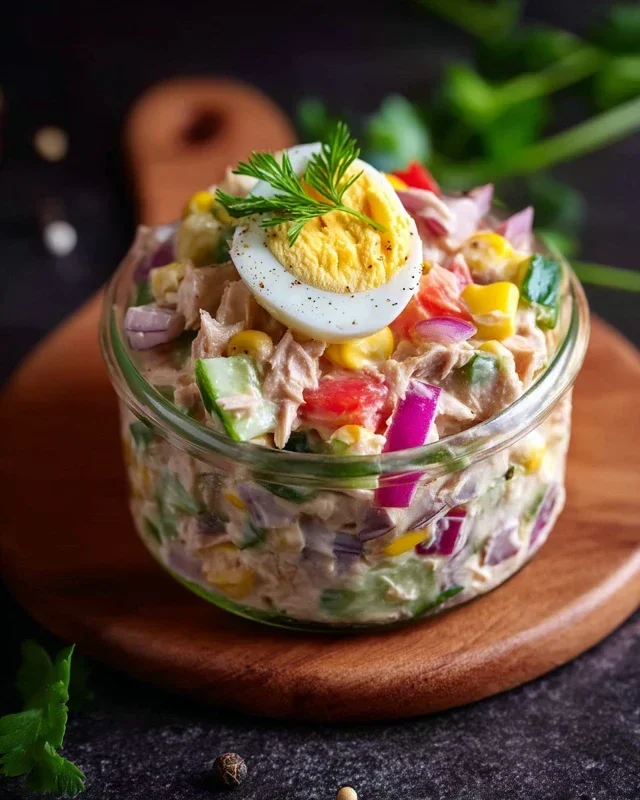Thunfischsalat mit Ei und Gurken