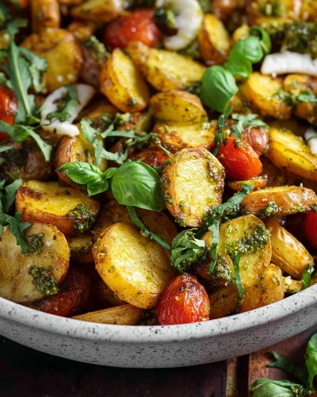 Kartoffelsalat - mediterran mit Pesto