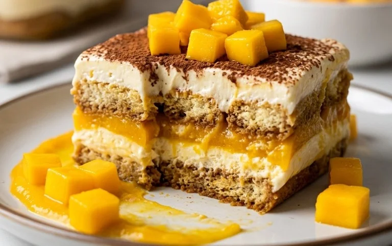 Mango Tiramisu (eggless, dairy-free)