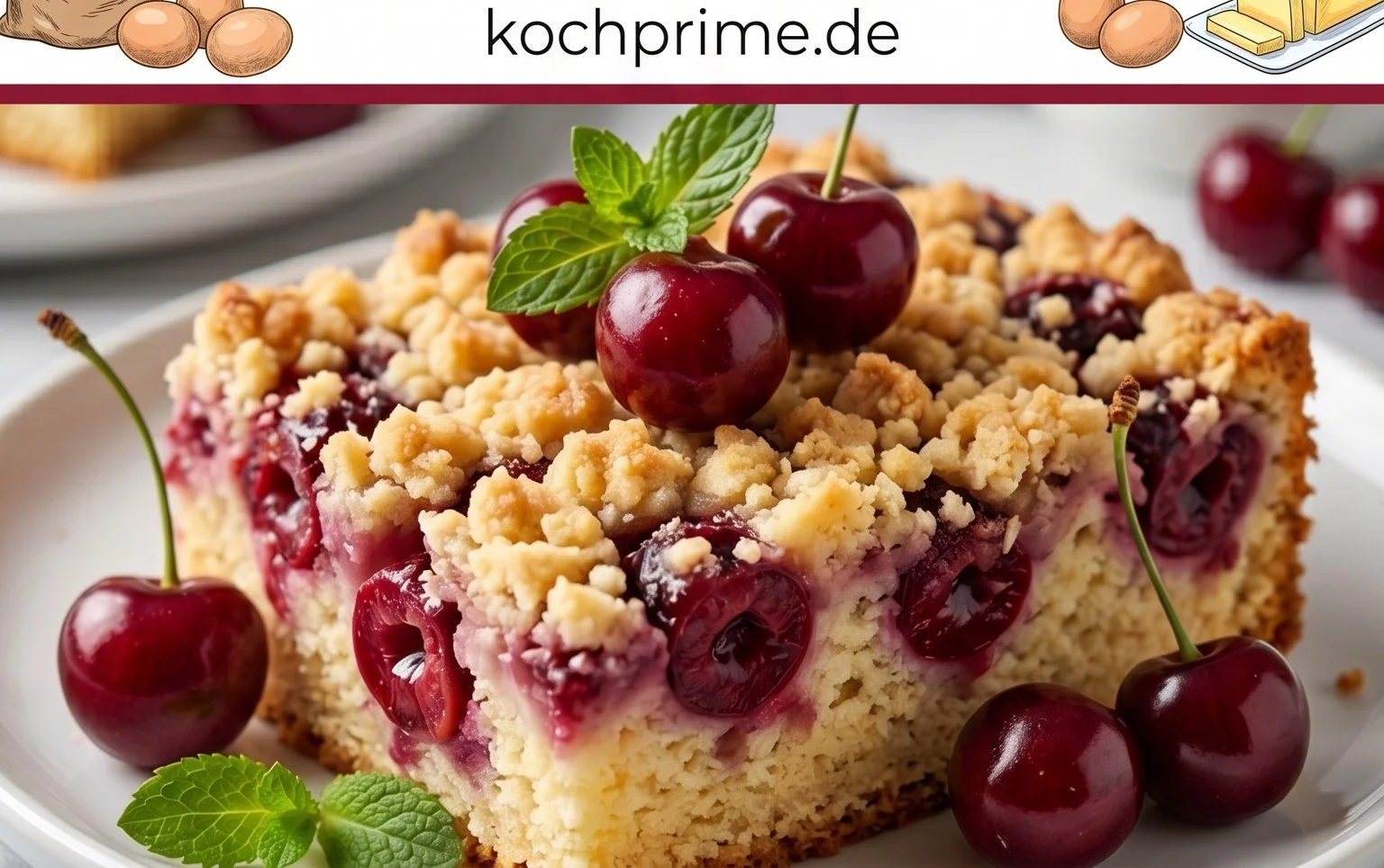 Kirsch Extractkuchen mit Streuseln