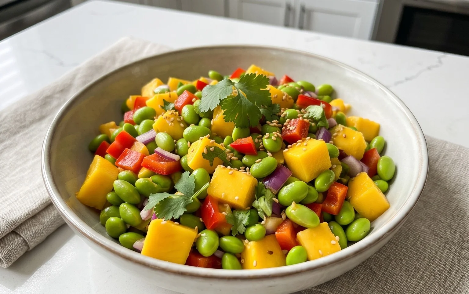 Edamame-Mango-Salat: Ein Unglaubliches Ultimatives Rezept für 5 Sinne