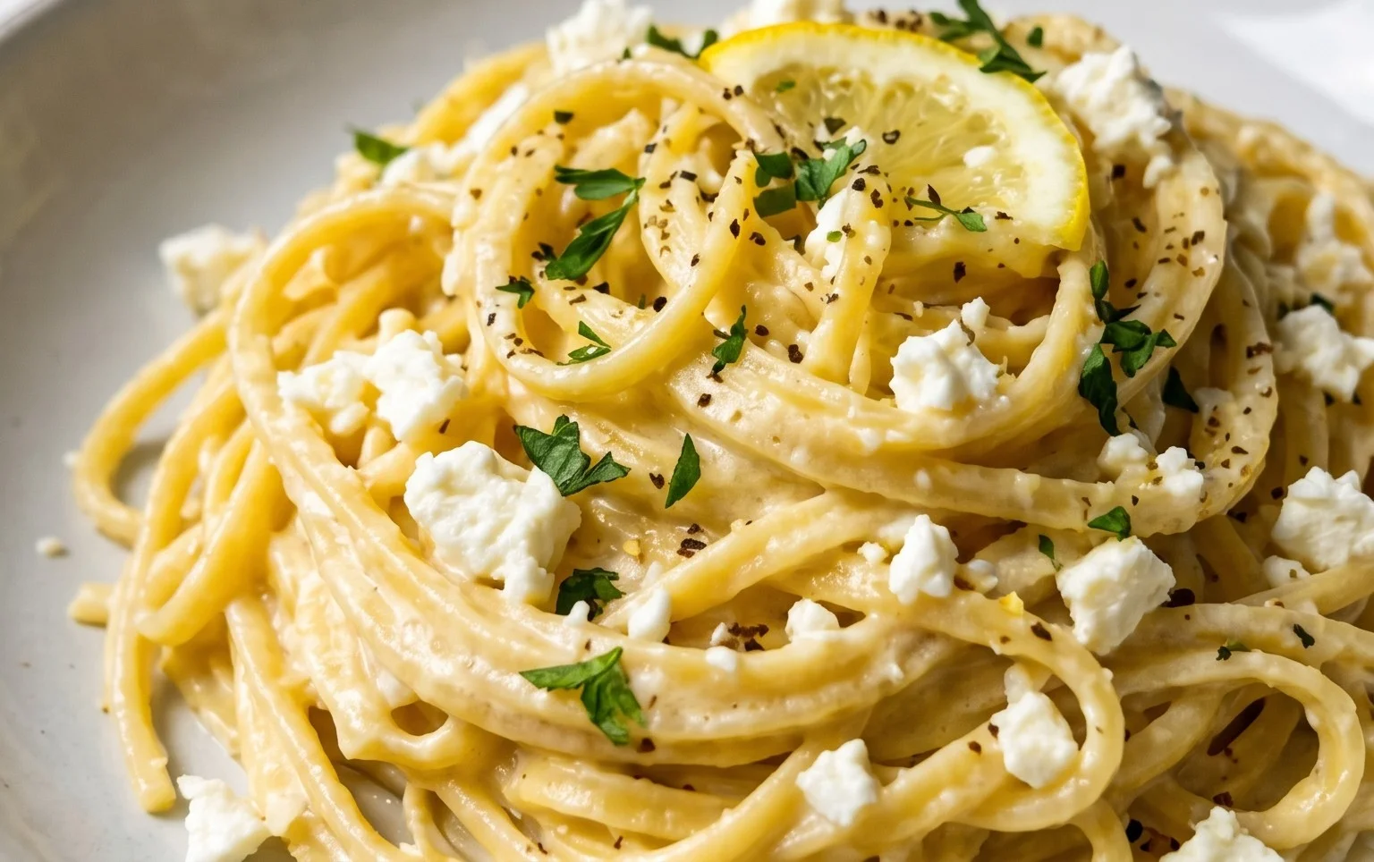 Cremige Zitronen-Feta-Pasta in 30 Minuten