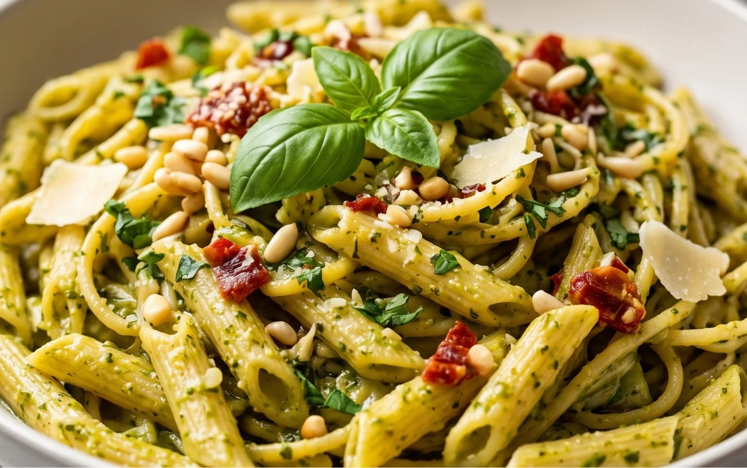 One Pot Creamy Pesto Pasta