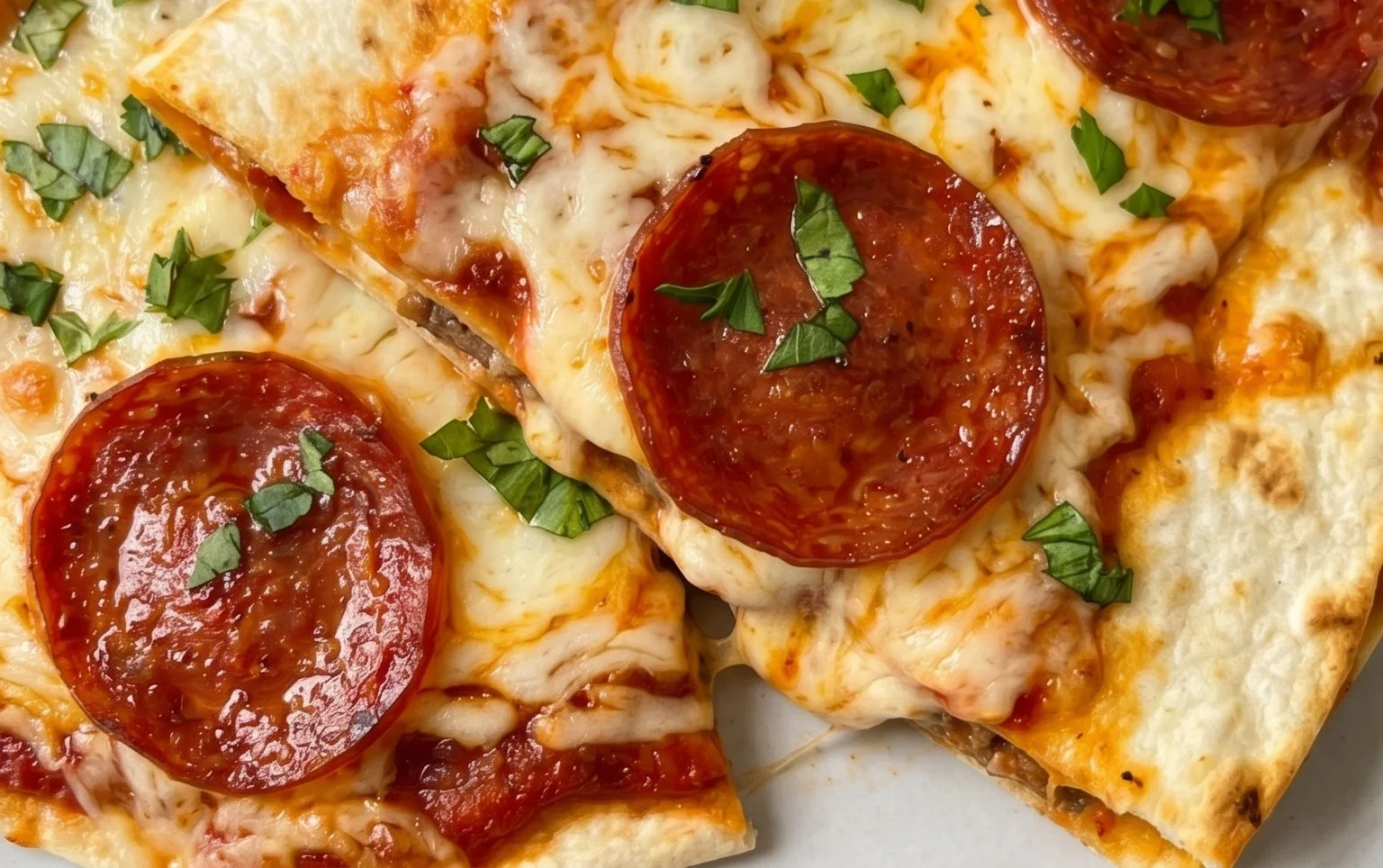5-Minute Beef Pepperoni Pizza Quesadilla Recipe