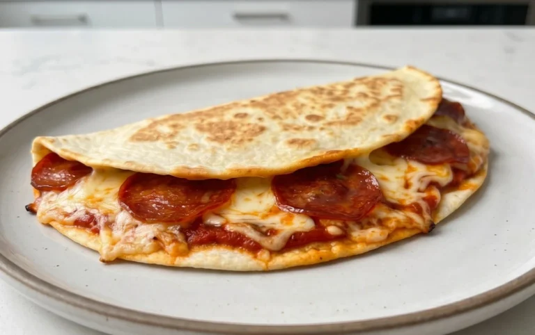 5-Minute Beef Pepperoni Pizza Quesadilla Recipe