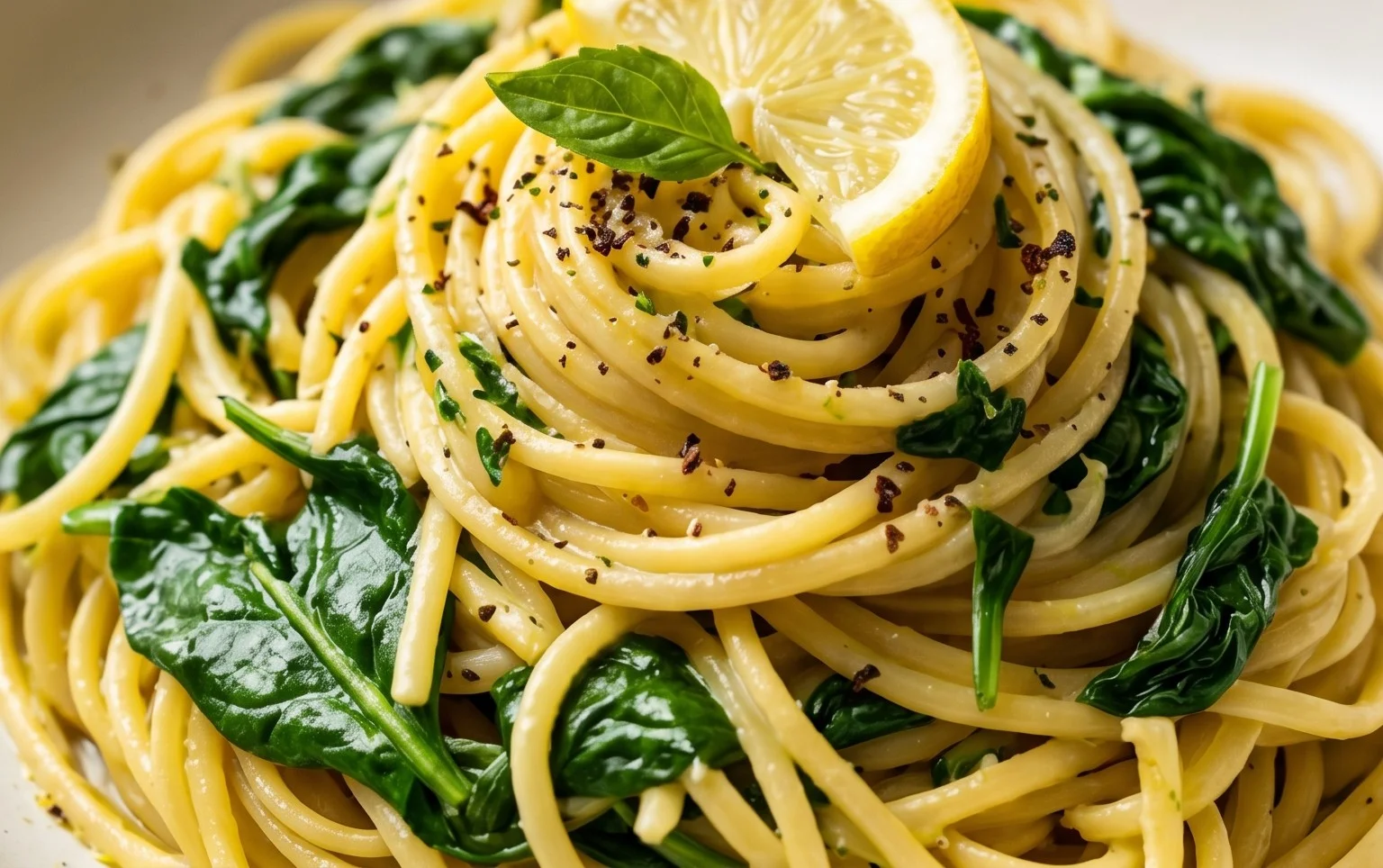 45 Easy Pasta Recipes: Lemon Spinach Pasta