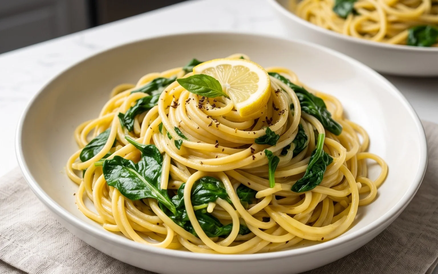 45 Easy Pasta Recipes: Lemon Spinach Pasta
