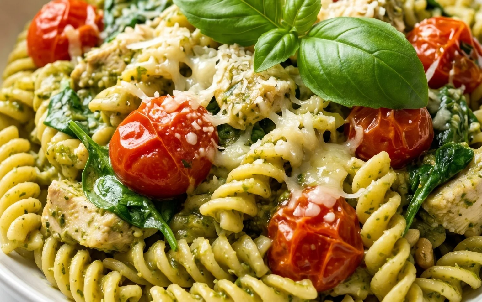 One Pot Creamy Pesto Pasta