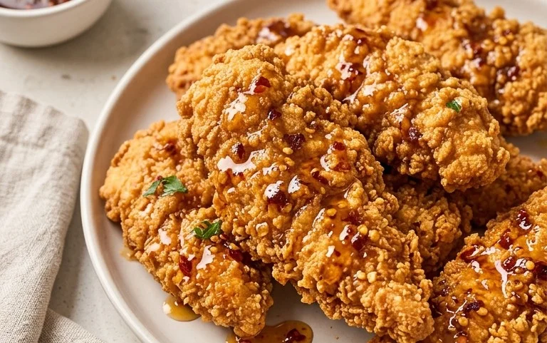 Baked Crunchy Hot Honey Chicken