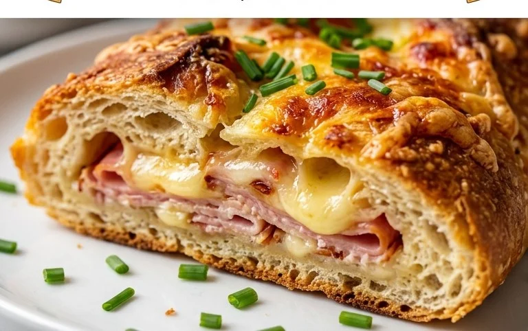 Handbrot mit Schinken und Käse