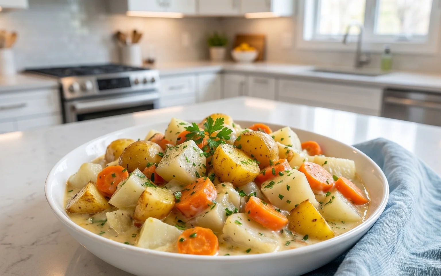 Kohlrabigemüse mit Kartoffeln und Möhren