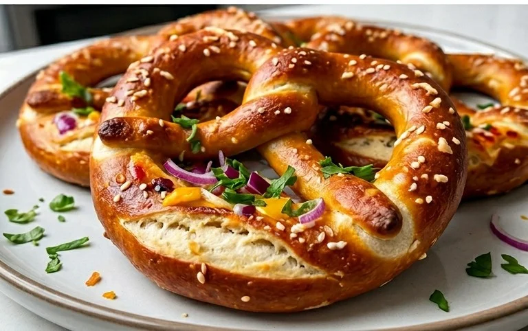 Flammkuchen Brezeln – Partysnack zum Vorbereiten