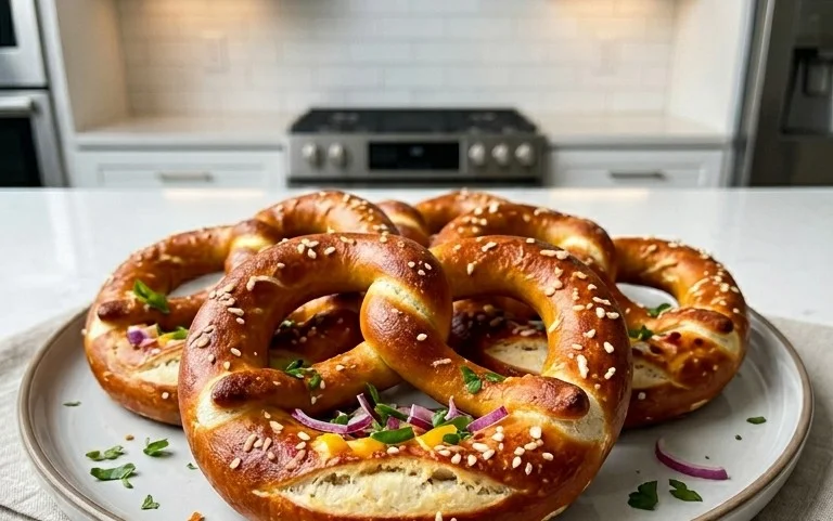 Flammkuchen Brezeln – Partysnack zum Vorbereiten