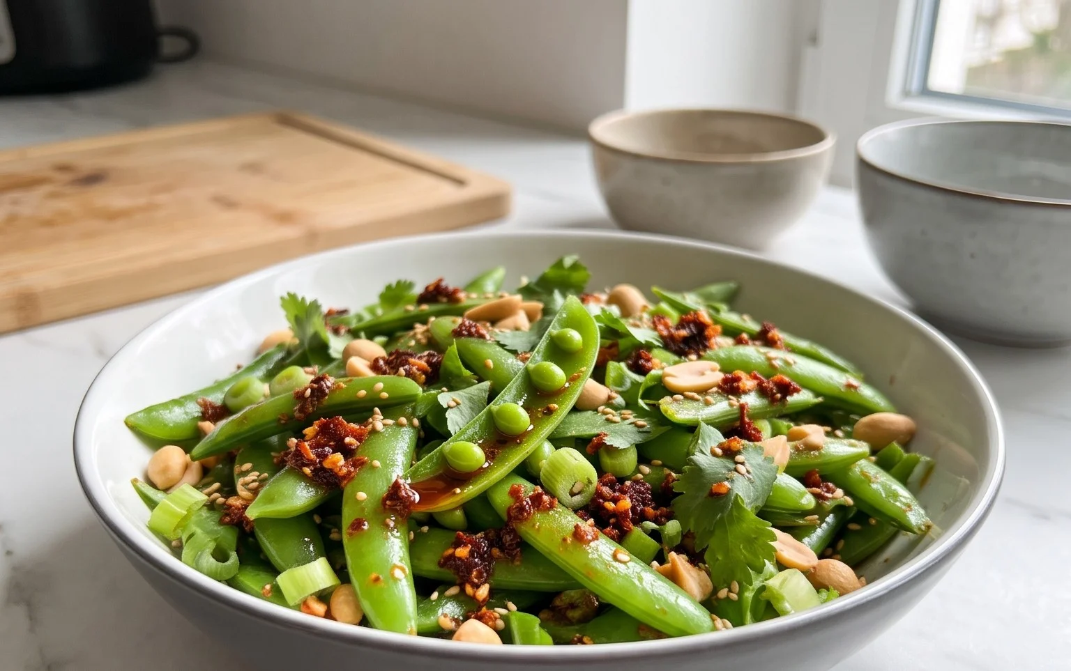 Chili Crisp Snap Pea Salad