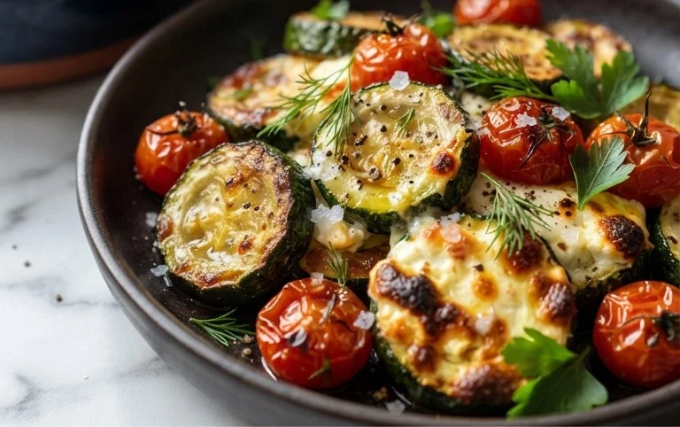 Courgettes feta au four