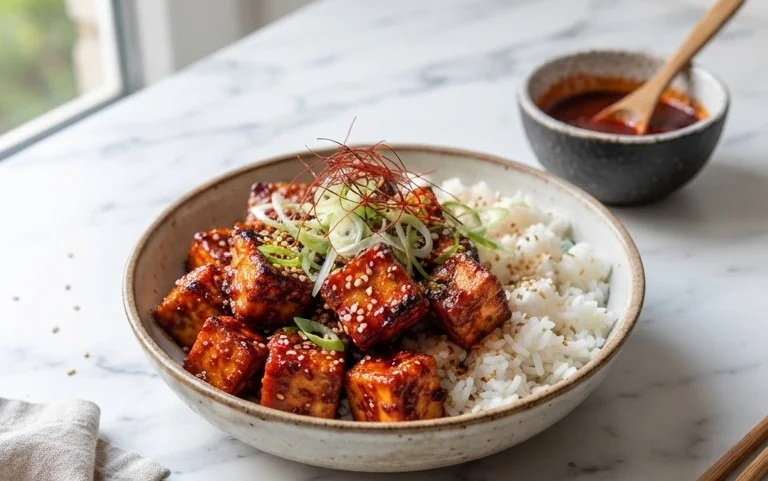 Crispy Gochujang Korean Tofu