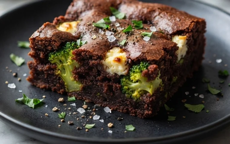 Broccoli and Feta Brownies