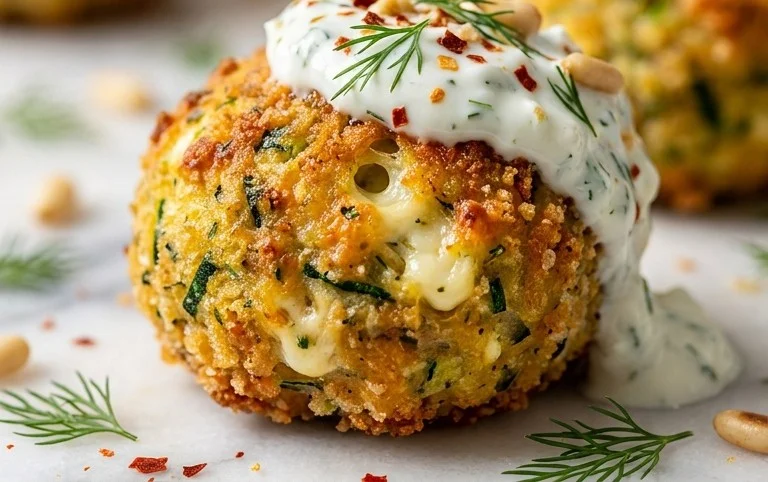 Knusprige Zucchini-Feta-Bällchen aus dem Ofen genießen!