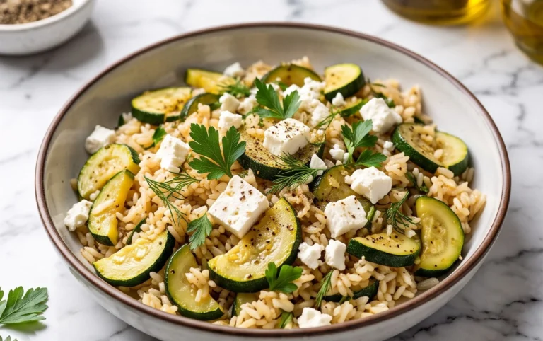 Zucchini-Reis-Pfanne mit Feta