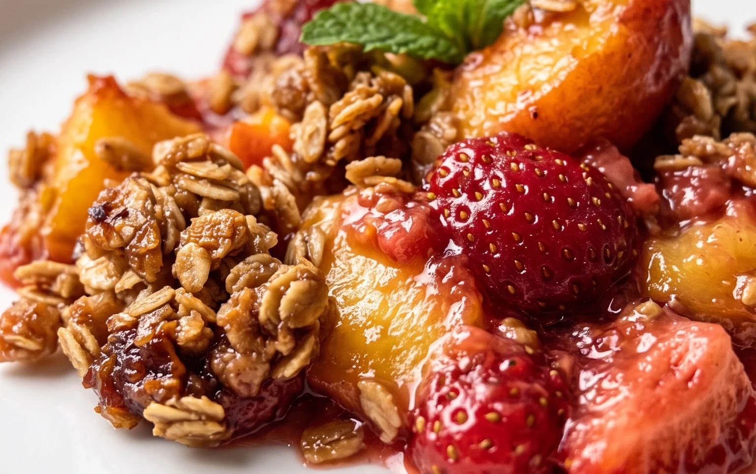 Peach & Strawberry Crisp