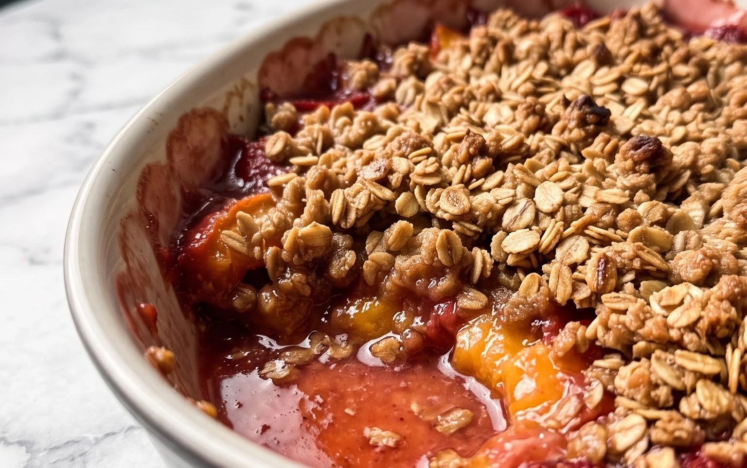 Peach & Strawberry Crisp