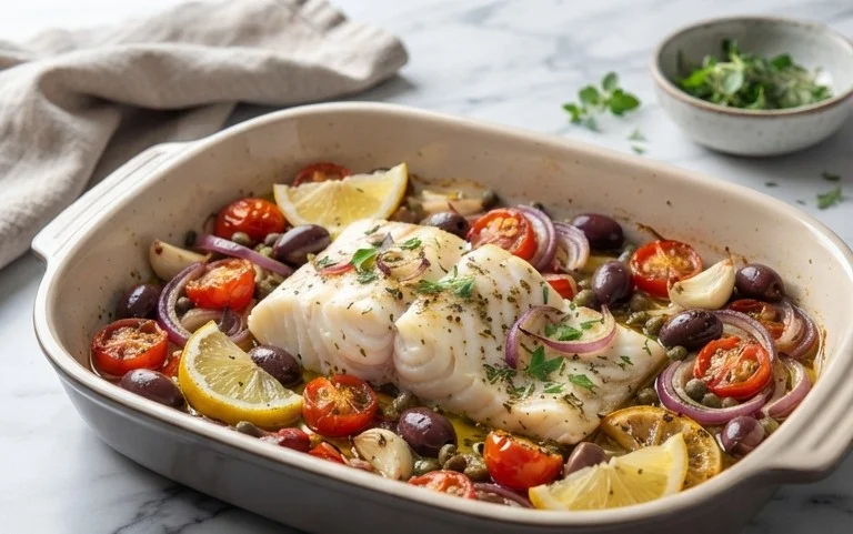 Easy Mediterranean Baked Fish Recipe - Flavorful & Quick