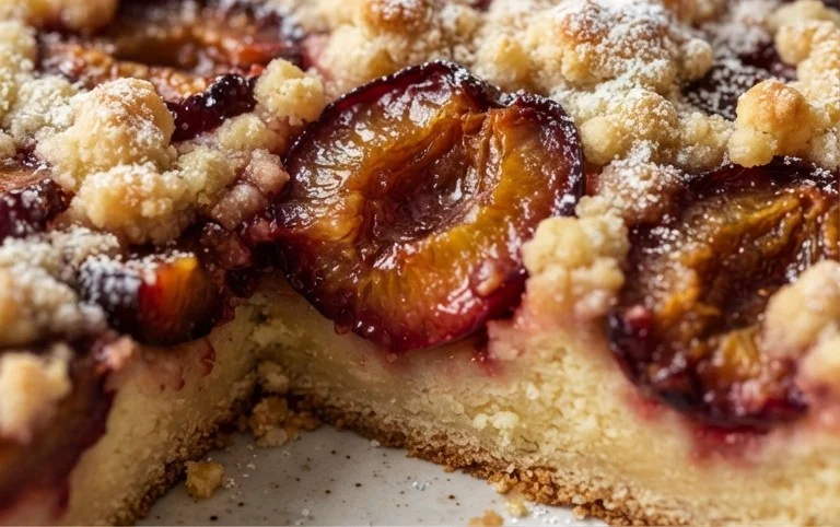 Pflaumenkuchen mit Streusel vom Blech (Quark-Öl-Teig)