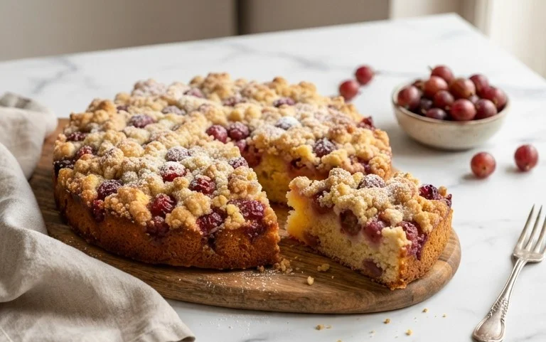 Stachelnon-alcoholic beerkuchen mit Streuseln