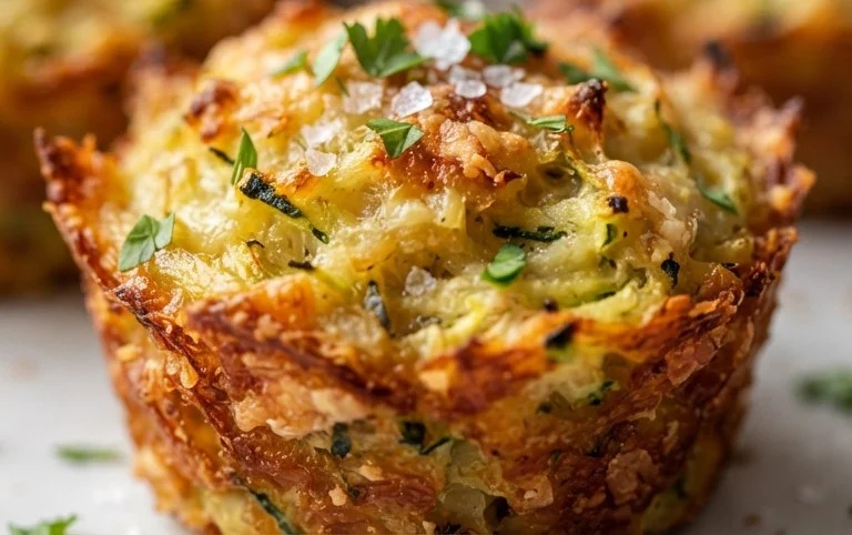 Crispy Parmesan Zucchini Potato Muffins