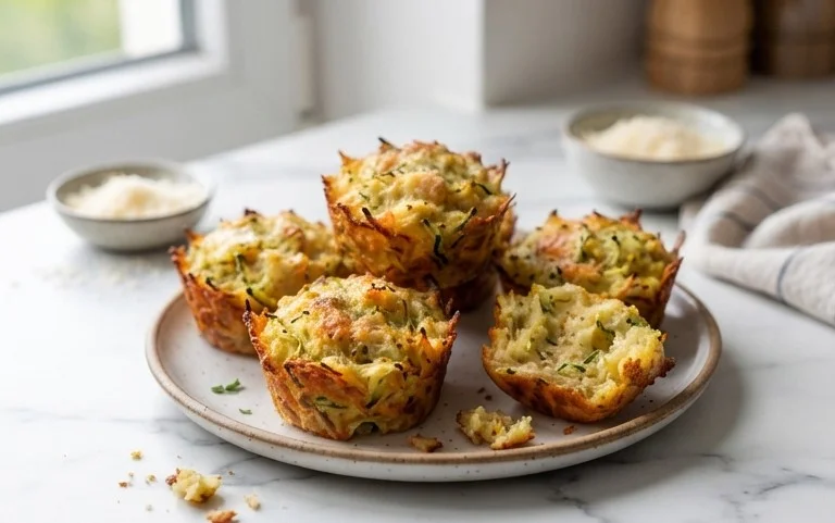 Crispy Parmesan Zucchini Potato Muffins