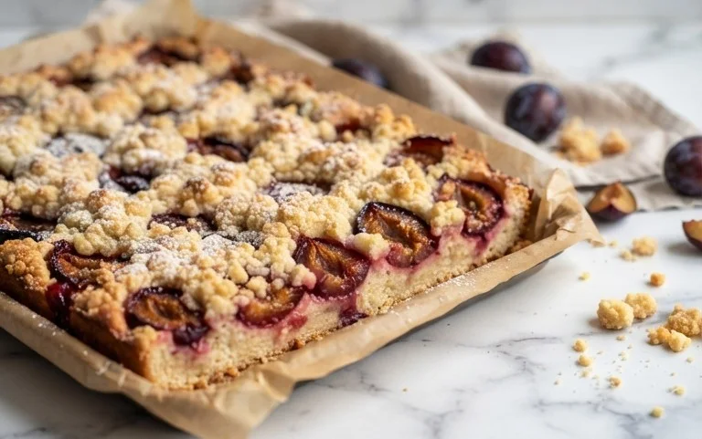 Saftiger Pflaumenkuchen vom Blech mit Streuseln von floweroma4
